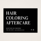 Aftercare Business Card zum Färben von Haaren (Vorderseite)