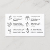 Aftercare Card mit rosa und schwarzen Nägeln Visitenkarte (Rückseite)