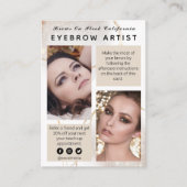 Aftercare Eyebrow Tattoo Cards Visitenkarte (Vorderseite)