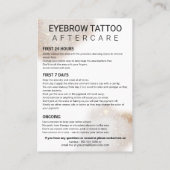 Aftercare Eyebrow Tattoo Cards Visitenkarte (Rückseite)