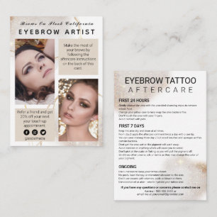 Aftercare Eyebrow Tattoo Cards Visitenkarte