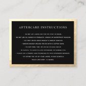 AfterCare für Lash-Erweiterungen Schwarzer Goldrah Visitenkarte (Vorderseite)