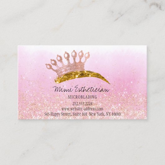 Aftercare Instruction Eyebrow Crown Rose Gold-Logo Visitenkarte (Vorderseite)