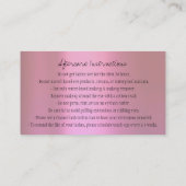 Aftercare Instruction Eyebrow Crown Rose Gold Visitenkarte (Rückseite)