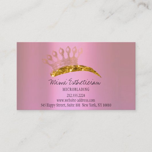 Aftercare Instruction Eyebrow Crown Rose Gold Visitenkarte (Vorderseite)