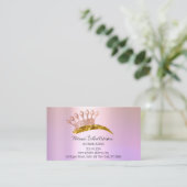 Aftercare Instruction Eyebrow Crown Rose Lavendel Visitenkarte (Stehend Vorderseite)