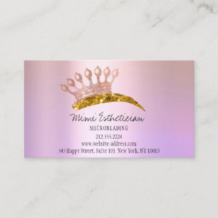 Aftercare Instruction Eyebrow Crown Rose Lavendel Visitenkarte