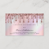 Aftercare Instruction Eyelash Rose Holograph Tropf Visitenkarte (Vorderseite)