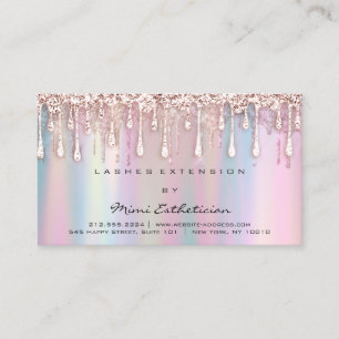 Aftercare Instruction Glitzer Rose Holograph Tropf Visitenkarte