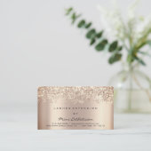 Aftercare Instruction Lash Rose Gold Glitzer Elega Visitenkarte (Stehend Vorderseite)