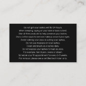 Aftercare Instructions Card for Lash Extensions Visitenkarte (Rückseite)