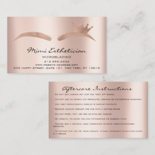 Aftercare Instructions Eyebrow Crown Microblade Visitenkarte