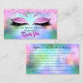 Aftercare Instructions Eyelash Dankeschön Holograp Visitenkarte (Vorne/Hinten)