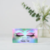 Aftercare Instructions Eyelash Holographic Visitenkarte (Stehend Vorderseite)