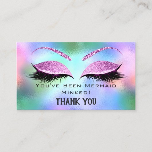 Aftercare Instructions Eyelash Holographic Visitenkarte (Vorderseite)