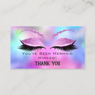 Aftercare Instructions Eyelash Pink Holographic Visitenkarte