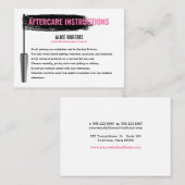 Aftercare Instructions for Eyelash Brow Bar Visitenkarte (Vorne/Hinten)