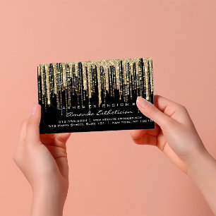 Aftercare Instructions Lash Extension Gold Black Visitenkarte