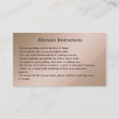 Aftercare Instructions Lash Gold Tropfens Spark Visitenkarte (Rückseite)