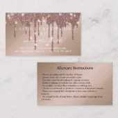 Aftercare Instructions Lash Gold Tropfens Spark Visitenkarte (Vorne/Hinten)