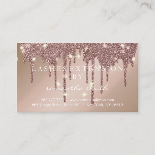 Aftercare Instructions Lash Gold Tropfens Spark Visitenkarte (Vorderseite)