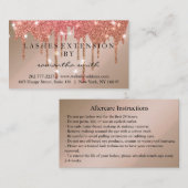 Aftercare Instructions Lash Gold Tropfens Spark Visitenkarte (Vorne/Hinten)