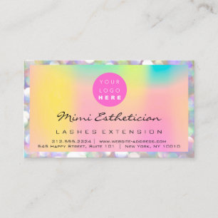 Aftercare Instructions Lash Pink Holograph Logo Visitenkarte