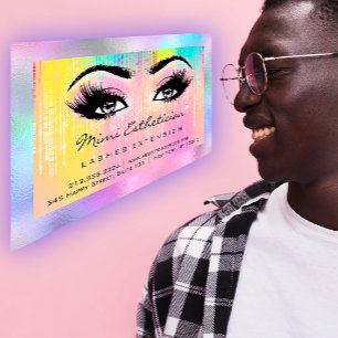 Aftercare Instructions Lash Rose Holograph Rainbow Visitenkarte