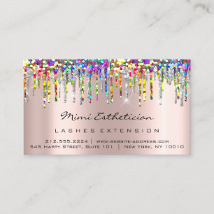 Aftercare Instructions Lash Rose Holograph Tropfen Visitenkarte
