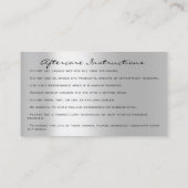 Aftercare Instructions Lash Silver Holograph Tropf Visitenkarte (Rückseite)
