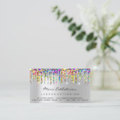 Aftercare Instructions Lash Silver Holograph Tropf Visitenkarte (Stehend Vorderseite)