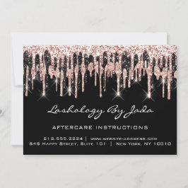 Aftercare Instructions Lashes Back Rose Gold Tropf Einladung