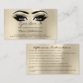 Aftercare Instructions Lashes Champaigne Augen Visitenkarte (Vorne/Hinten)