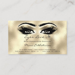 Aftercare Instructions Lashes Champaigne Eyes Gold Visitenkarte