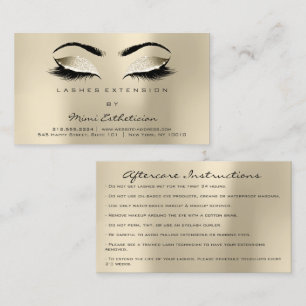Aftercare Instructions Lashes Champaigne Ivory Visitenkarte