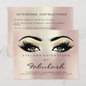Aftercare Instructions Lashes Extension Champaigne Postkarte (Vorne/Hinten)