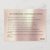 Aftercare Instructions Lashes Extension Champaigne Postkarte (Rückseite)
