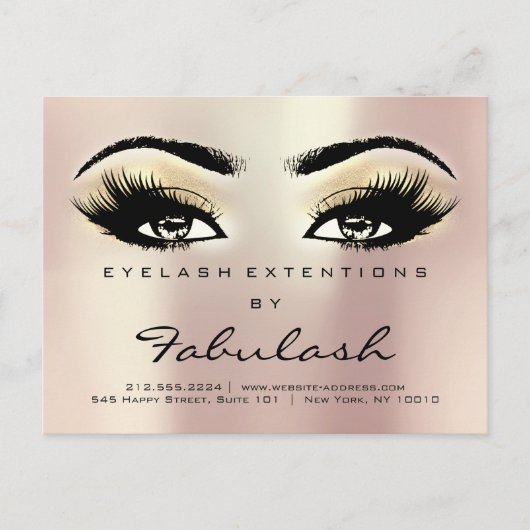 Aftercare Instructions Lashes Extension Champaigne Postkarte (Vorderseite)
