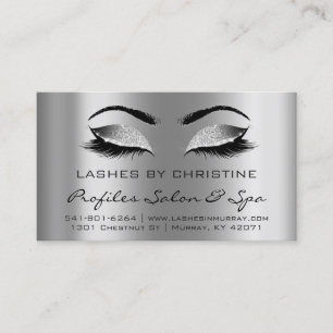Aftercare Instructions Lashes Extension Silve Gray Visitenkarte