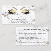 Aftercare Instructions Lashes Marble Golden Eyes Visitenkarte (Vorne/Hinten)