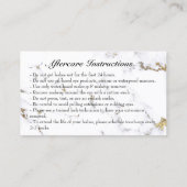 Aftercare Instructions Lashes Marble Golden Eyes Visitenkarte (Rückseite)