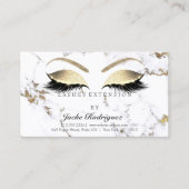 Aftercare Instructions Lashes Marble Golden Eyes Visitenkarte (Vorderseite)