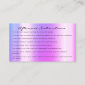 Aftercare Instructions Lashes Pink Tropfens Spark Visitenkarte (Rückseite)