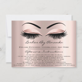 Aftercare Instructions Lashes Rose Brows Makeup Einladung