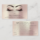 Aftercare Instructions Lashes Rose Gold Pearly Visitenkarte (Vorne/Hinten)
