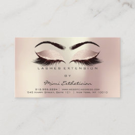 Aftercare Instructions Lashes Rose Gold Pearly Visitenkarte