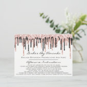 Aftercare Instructions Lashes Rose Tropfen Makeup Einladung (Stehend Vorderseite)