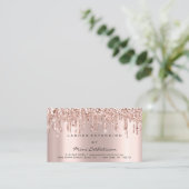 Aftercare Rose Pink Glitzer Tropfen Visitenkarte (Stehend Vorderseite)