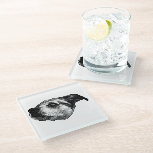 Afterglow Dot Sip — Terrier Glasuntersetzer (Schrägansicht)