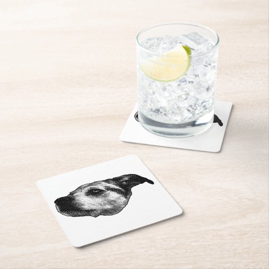 Afterglow Dot Sip — Terrier Rechteckiger Pappuntersetzer (Vor Ort)